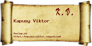 Kapusy Viktor névjegykártya