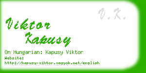 viktor kapusy business card